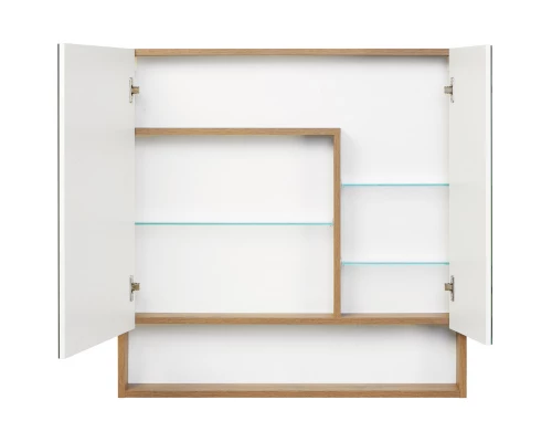 Зеркальный шкаф 85x85 см белый матовый/дуб рустикальный Акватон Сканди 1A252302SDZ90