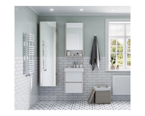 Пенал подвесной белый матовый/дуб верона Акватон Сканди 1A253403SDB20