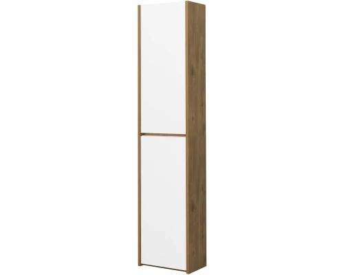 Шкаф одностворчатый подвесной 35x80 см белый глянец/дуб рустикальный Акватон Сканди 1A255003SDZ90