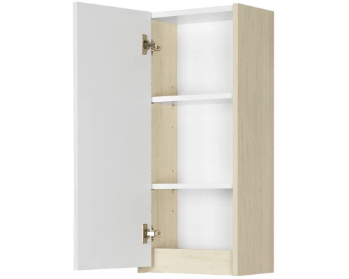 Шкаф одностворчатый подвесной 35x80 см белый глянец/дуб верона Акватон Сканди 1A255003SDB20