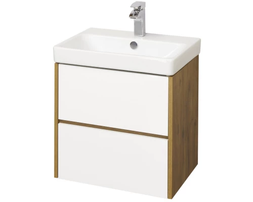 Тумба белый глянец/дуб рустикальный 53,2 см Акватон Сканди 1A251701SDZ90