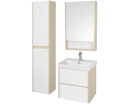 Тумба белый глянец/дуб верона 53,2 см Акватон Сканди 1A251701SDB20