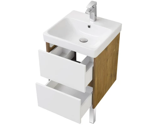 Тумба белый глянец/дуб рустикальный 43,2 см Акватон Сканди 1A251601SDZ90