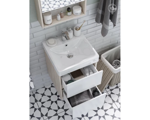 Тумба белый глянец/дуб верона 43,2 см Акватон Сканди 1A251601SDB20