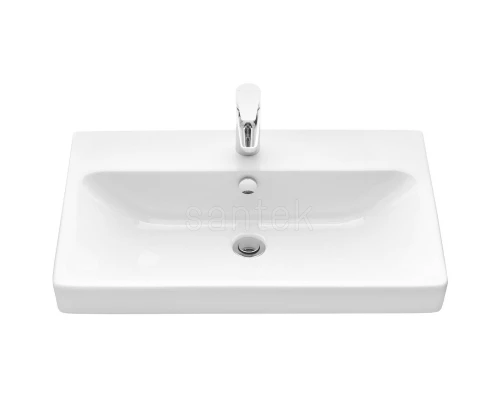 Тумба с раковиной белый глянец/дуб рустикальный 70,5 см Акватон Сканди 1A2518K0SDZ90