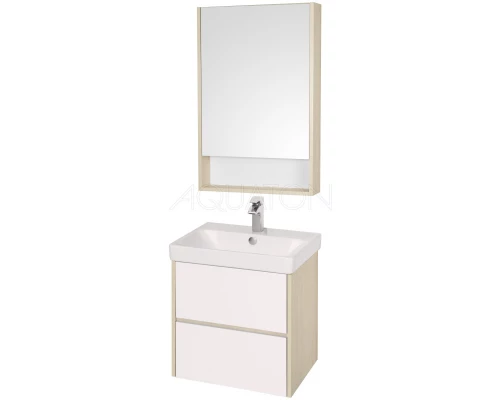 Тумба белый глянец/дуб верона 68,2 см Акватон Сканди 1A251801SDB20