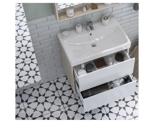 Тумба белый глянец/дуб верона 68,2 см Акватон Сканди 1A251801SDB20