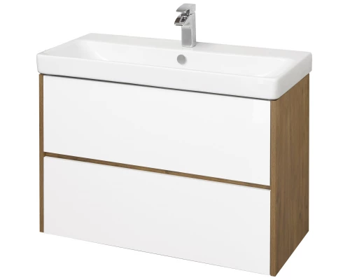 Тумба белый глянец/дуб рустикальный 88,2 см Акватон Сканди 1A251901SDZ90