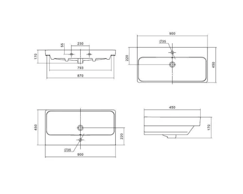 Тумба с раковиной белый глянец/дуб верона 90 см Акватон Сканди 1A2519K0SDB20