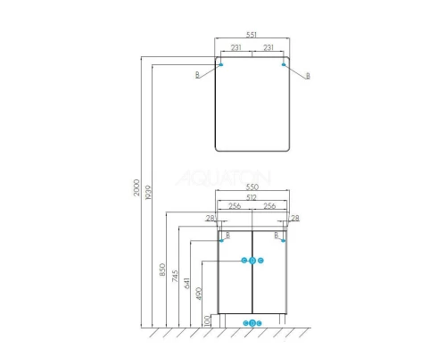 Тумба белый глянец/серый кашемир 47,2 см Акватон Скай 1A238001SY010