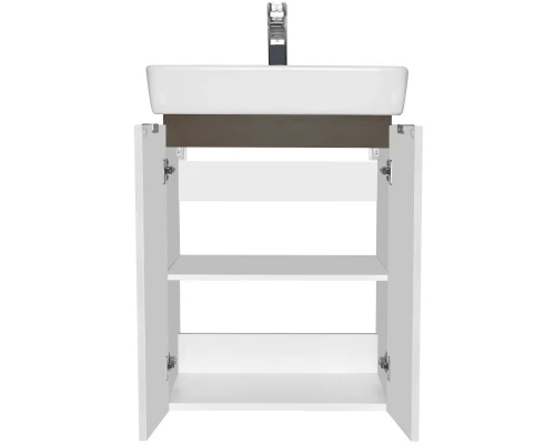 Тумба с раковиной белый глянец/серый кашемир 55 см Акватон Скай 1A2381K1SY010