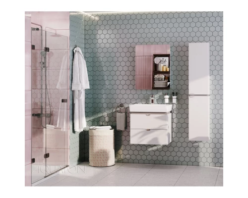 Тумба с раковиной белый глянец/серый кашемир 60 см Акватон Скай 1A2382K1SY010