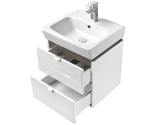 Тумба с раковиной белый глянец/серый кашемир 60 см Акватон Скай 1A2382K1SY010