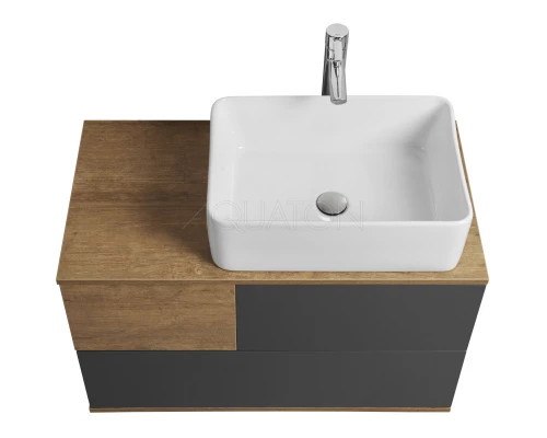 Тумба с раковиной дуб кантри/антрацит 85 см Акватон Терра 1A2472K1TEKA0