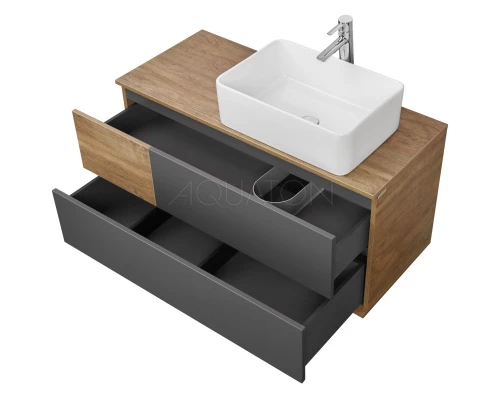 Тумба с раковиной дуб кантри/антрацит 105 см Акватон Терра 1A2469K1TEKA0