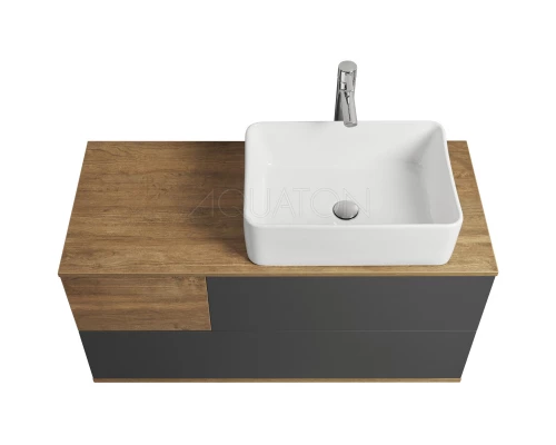 Тумба с раковиной дуб кантри/антрацит 105 см Акватон Терра 1A2469K1TEKA0