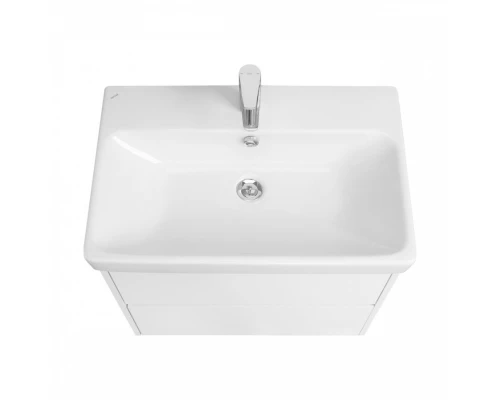 Тумба с раковиной СAQUATON СКАНДИ 70, подвесная, 2 ящ., белая матовая/белый глянец (раковина АДРИАНА 70)