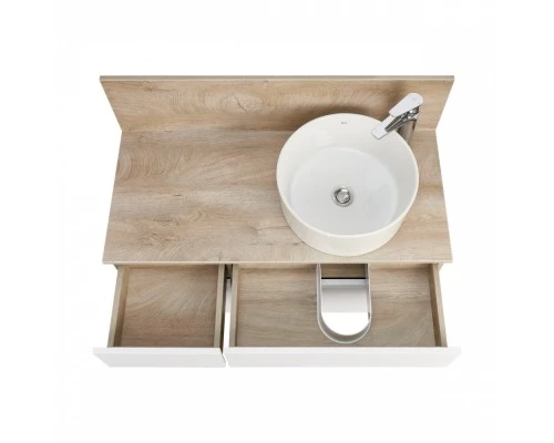 Тумба МИШЕЛЬ 100, дуб эндгрейн, белая (под раковину ОДРИ 42, MILA 350, ЛОЛА 60)