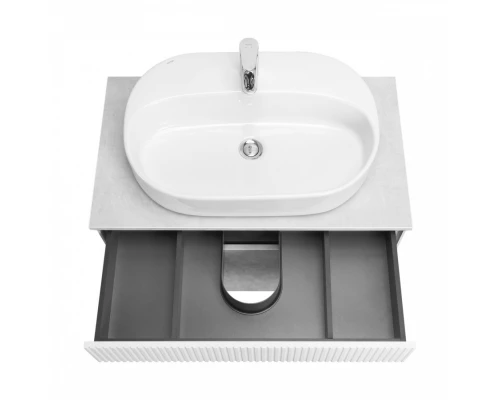 Тумба МАРБЛ 80, 2 ящ., слейт/белый матовый (под раковину MILA 35, MILA 40, ОДРИ Soft 42, ОДРИ Round 