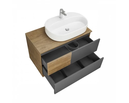 Тумба ТЕРРА 85, дуб кантри, антрацит (под раковину MILA 35, Одри 42, Лола 60)