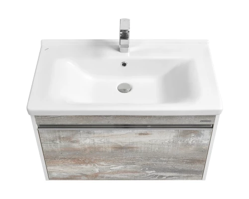 Комплект мебели белый глянец/бетон пайн 80 см Акватон Капри 1A230201KPDA0 + 1WH302251 + 1A230402KPDA0