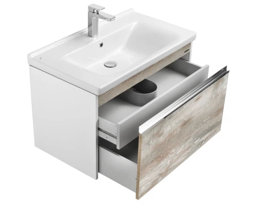 Комплект мебели белый глянец/бетон пайн 80 см Акватон Капри 1A230201KPDA0 + 1WH302251 + 1A230402KPDA0