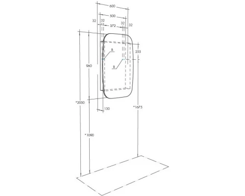 Зеркальный шкаф 60x96 см графит L Акватон Сохо 1A258302AJA0L