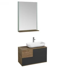 Комплект мебели дуб кантри/антрацит 85 см Акватон Терра 1A247201TEKA0 + 1AX169WBXX000 + 1A247302TEDY0