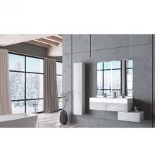 Комплект мебели белый глянец/ольха наварра 120 см Акватон Сакура 1A219701SKW80 + 1A72433KSK010 + 1A220002SKW80