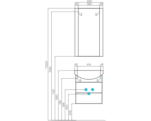 Комплект мебели белый 50,5 см Акватон Ария 1A140001AA010 + 1WH207781 + 1A140102AA010