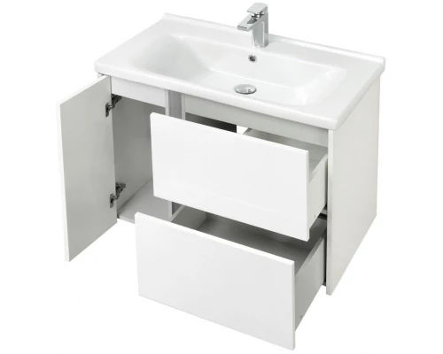 Комплект мебели белый глянец 80 см Акватон Стоун 1A228201SX010 + 1WH302251 + 1A228302SX010