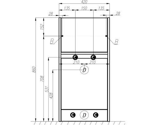 Тумба с раковиной белый глянец 105 см Акватон Лондри 1A2360K0LH010