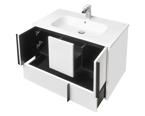 Комплект мебели белый матовый 80 см Акватон Ривьера 1A239001RVX20 + 732799C000 + 1A239102RVX20