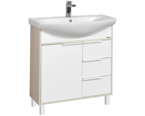 Комплект мебели белый глянец/ясень фабрик 80,5 см Акватон Рико 1A215401RIB90 + 1WH207783 + 1A215302RIB90