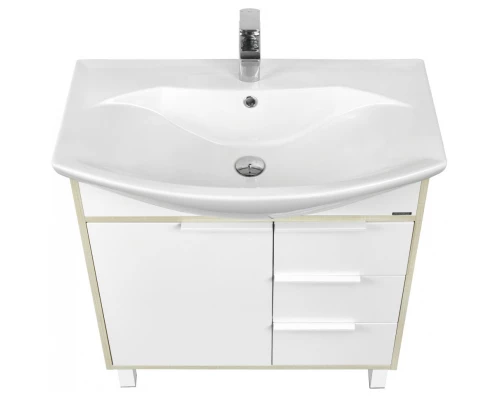 Комплект мебели белый глянец/ясень фабрик 80,5 см Акватон Рико 1A215401RIB90 + 1WH207783 + 1A215302RIB90