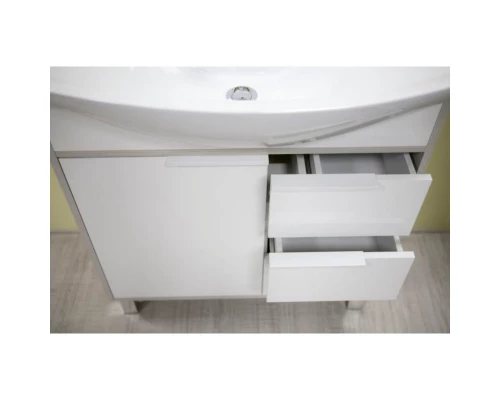 Комплект мебели белый глянец/ясень фабрик 80,5 см Акватон Рико 1A215401RIB90 + 1WH207783 + 1A215302RIB90