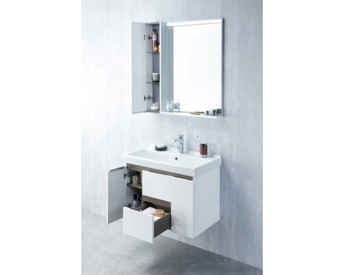 Комплект мебели белый глянец/грецкий орех 80 см Акватон Рене 1A258601NRC80 + 1WH302251 + 1A222502NRC80