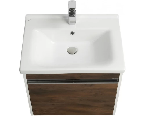 Комплект мебели белый глянец/таксония темная 60 см Акватон Капри 1A230101KPDB0 + 1WH302421 + 1A230302KPDB0