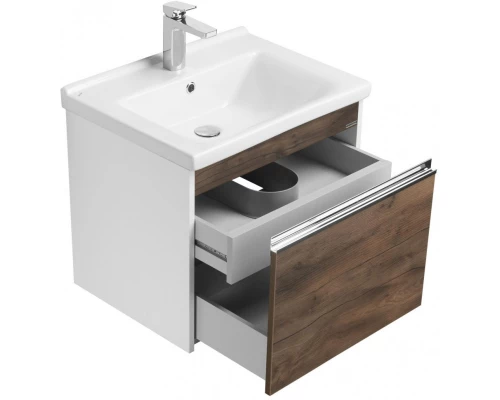 Комплект мебели белый глянец/таксония темная 60 см Акватон Капри 1A230101KPDB0 + 1WH302421 + 1A230302KPDB0