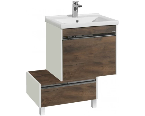 Комплект мебели белый глянец/таксония темная 60 см Акватон Капри 1A230101KPDB0 + 1WH302421 + 1A230302KPDB0