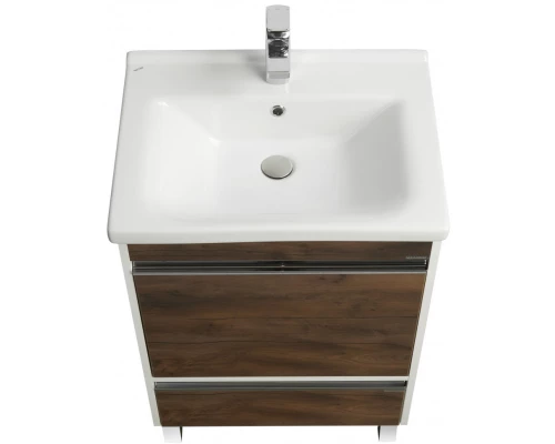 Комплект мебели белый глянец/таксония темная 60 см Акватон Капри 1A230101KPDB0 + 1WH302421 + 1A230302KPDB0