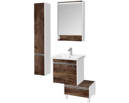 Комплект мебели белый глянец/таксония темная 60 см Акватон Капри 1A230101KPDB0 + 1WH302421 + 1A230302KPDB0