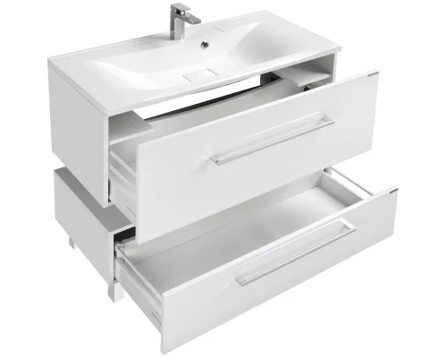 Комплект мебели белый глянец 100 см Акватон Мадрид 1A126901MA010 + 1A70473KPR010 + 1A111602MA010