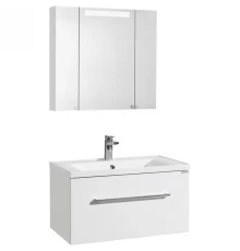 Комплект мебели белый глянец 80 см Акватон Мадрид 1A126801MA010 + 1A70493KPR010 + 1A175202MA010