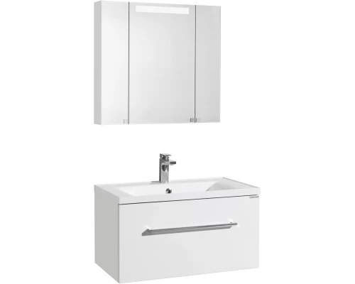 Комплект мебели белый глянец 80 см Акватон Мадрид 1A126801MA010 + 1A70493KPR010 + 1A175202MA010