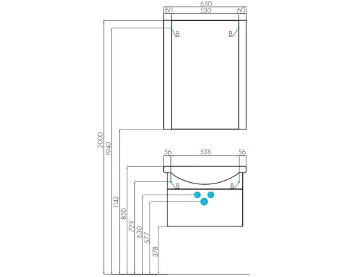 Комплект мебели белый 65 см Акватон Ария 1A134001AA010 + 1WH207782 + 1A133702AA010