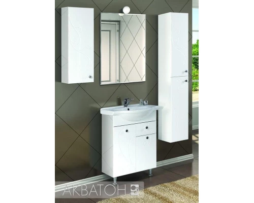 Комплект мебели белый глянец 66 см Акватон Лиана 1A165801LL010 + 1WH109651 + 1A166102LL010