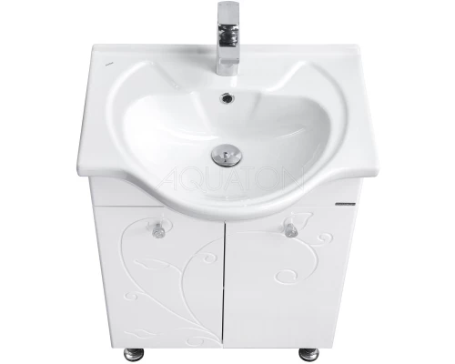 Комплект мебели белый глянец 60,5 см Акватон Лиана 1A163101LL010 + 1WH109652 + 1A162702LL01R