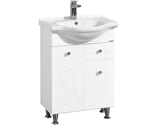 Комплект мебели белый глянец 66 см Акватон Лиана 1A165801LL010 + 1WH109651 + 1A166202LL01R