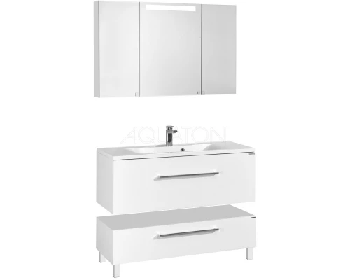 Комплект мебели белый глянец 120 см Акватон Мадрид 1A168701MA010 + 1A70483KPR010 + 1A113402MA010